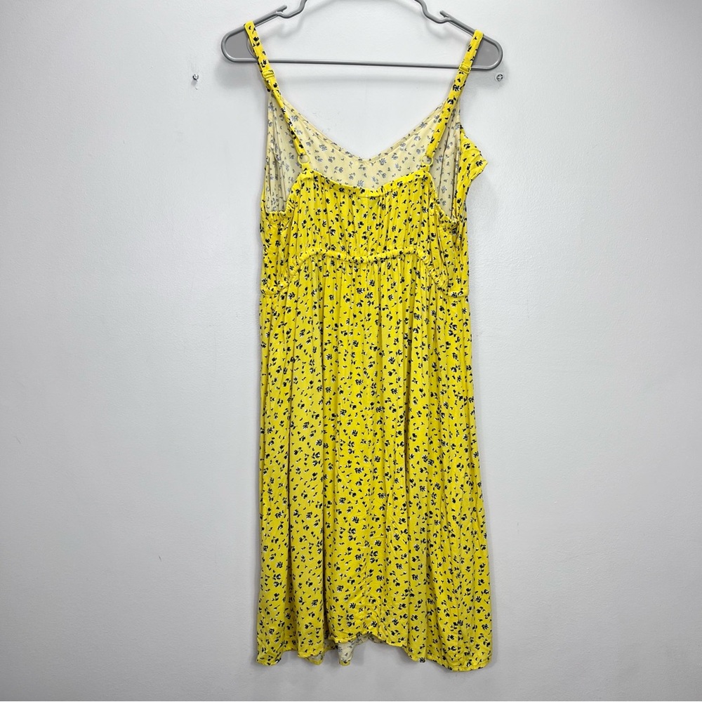 Torrid Mustard Yellow Floral Challis Ruffle V Neck Sleeveless Dress Size 1X - Picture 7 of 10
